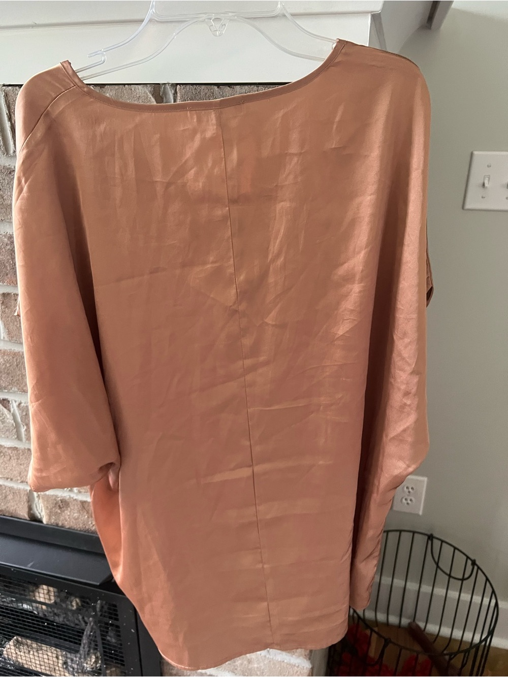 Light Rust V-Neck Women's Blouse - Picture 3 of 3